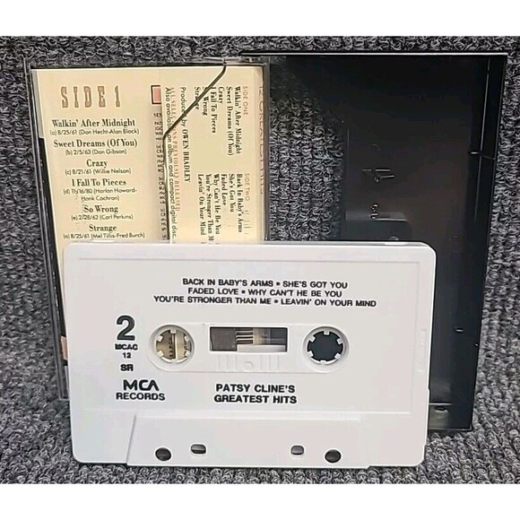 Vintage Patsy Cline 12 Greatest Hits Cassette Tape 1988 Decca - Picture 4 of 4
